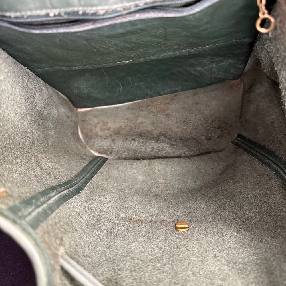 Vintage Coach 9943 Bottle Green Leather Backpack XL USA Turnlock Rucksack - Picture 15 of 17